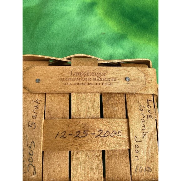 Longaberger Basket Set 1 Single Handle 1 No Handle & 1 Plastic Liner Fits Both - Picture 16 of 16